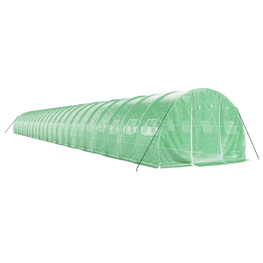 Staklenik s čeličnim okvirom zeleni 72 m² 24 x 3 x 2 m