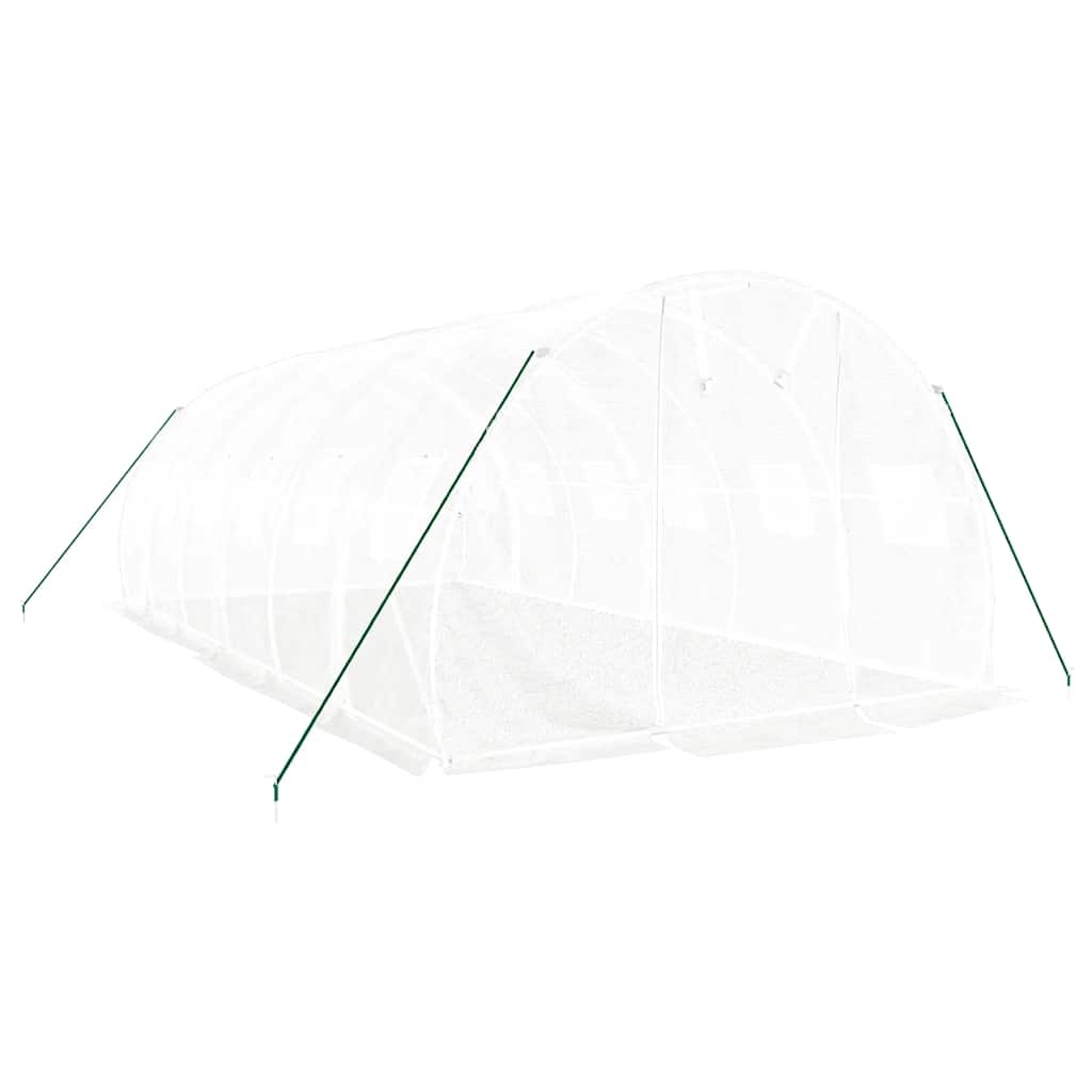 Staklenik s čeličnim okvirom bijeli 18 m² 6 x 3 x 2 m