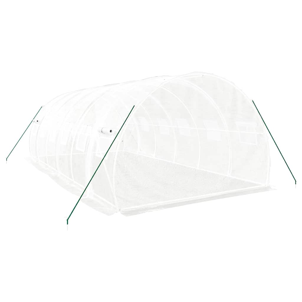 Staklenik s čeličnim okvirom bijeli 18 m² 6 x 3 x 2 m