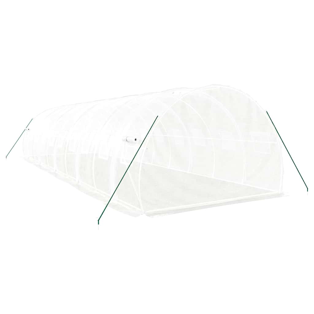 Staklenik s čeličnim okvirom bijeli 30 m² 10 x 3 x 2 m