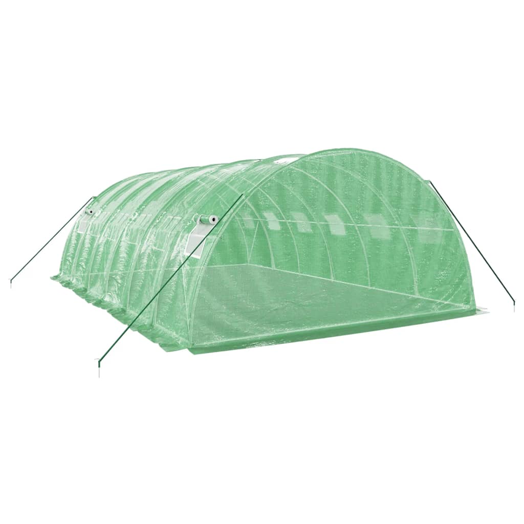 Staklenik s čeličnim okvirom zeleni 24 m² 6 x 4 x 2 m