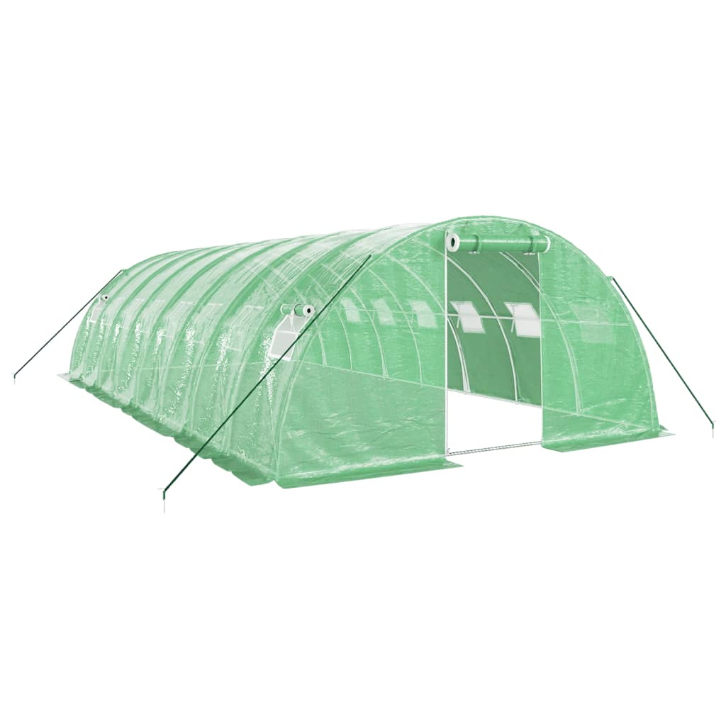 Staklenik s čeličnim okvirom zeleni 32 m² 8 x 4 x 2 m