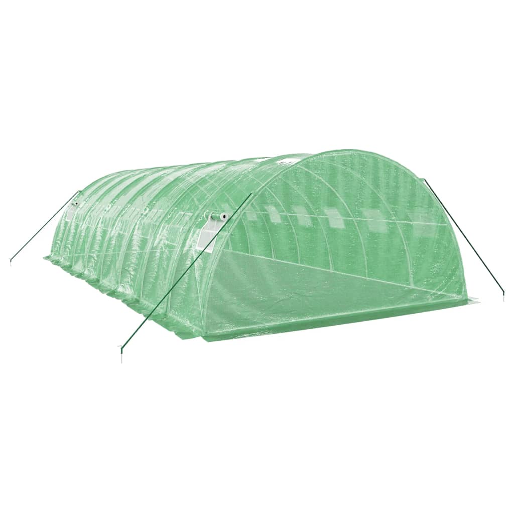 Staklenik s čeličnim okvirom zeleni 32 m² 8 x 4 x 2 m