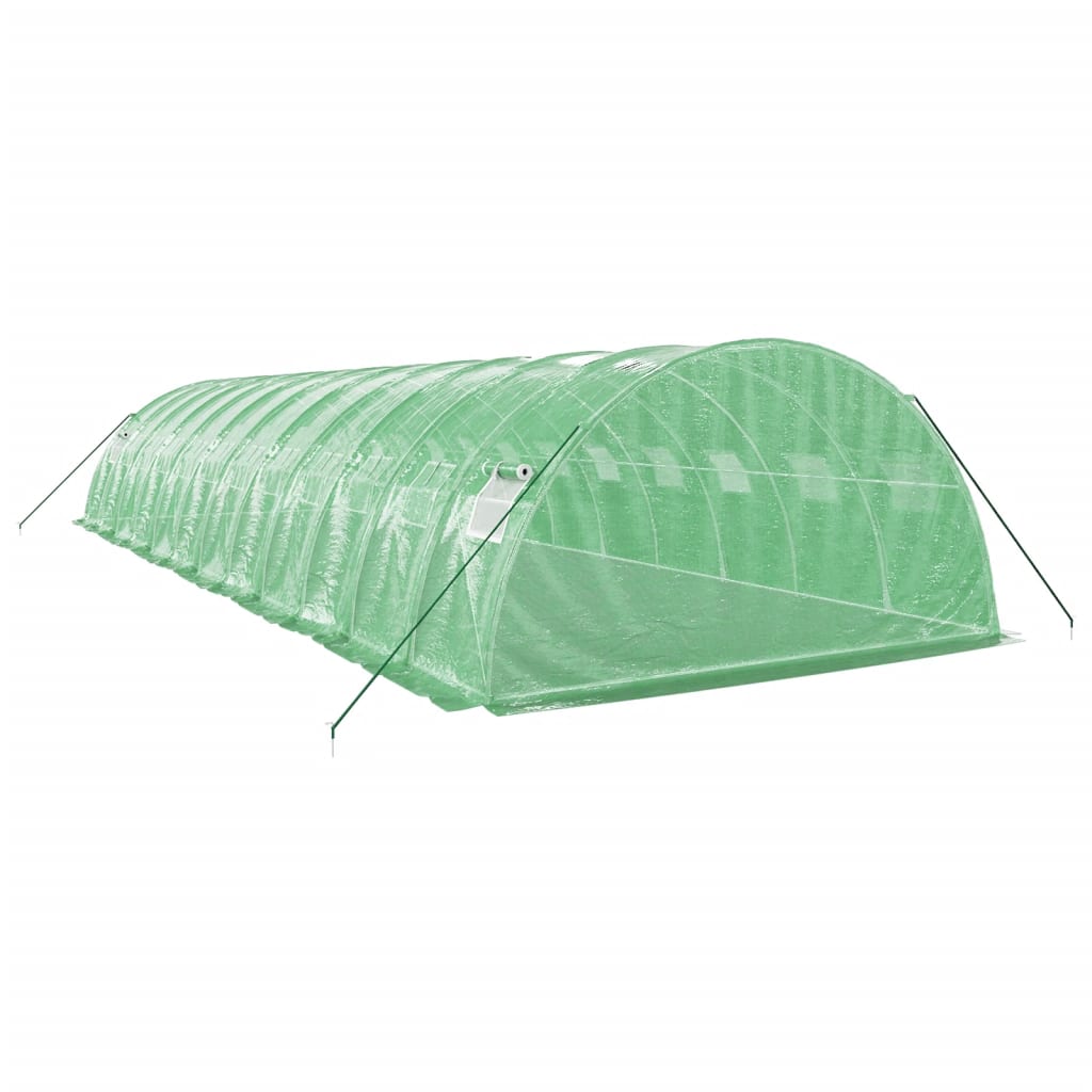 Staklenik s čeličnim okvirom zeleni 48 m² 12 x 4 x 2 m