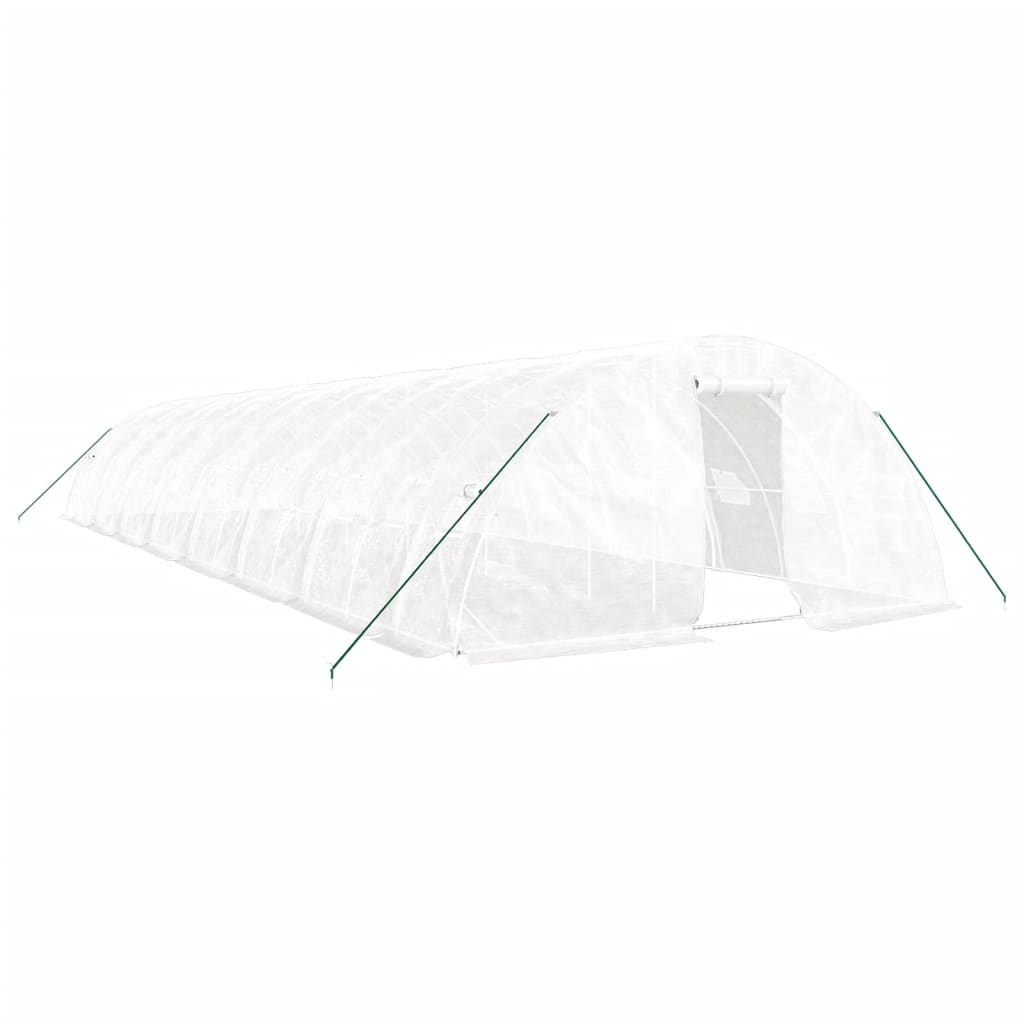 Staklenik s čeličnim okvirom bijeli 80 m² 16 x 5 x 2,3 m