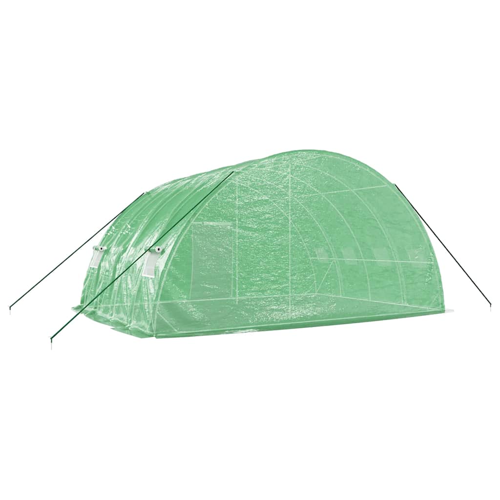 Staklenik s čeličnim okvirom zeleni 24 m² 6x4x2,85 m