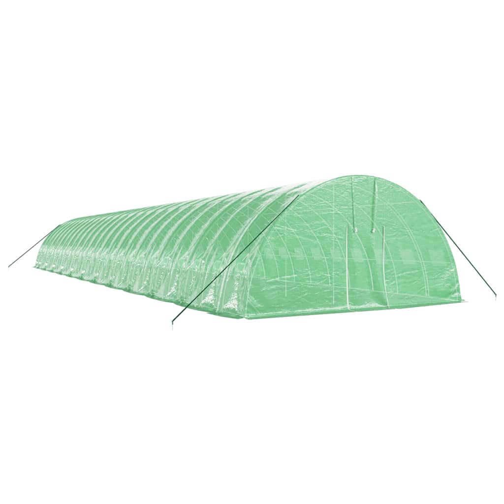 Plastenik s čeličnim okvirom zeleni 144 m² 24 x 6 x 2,85 m
