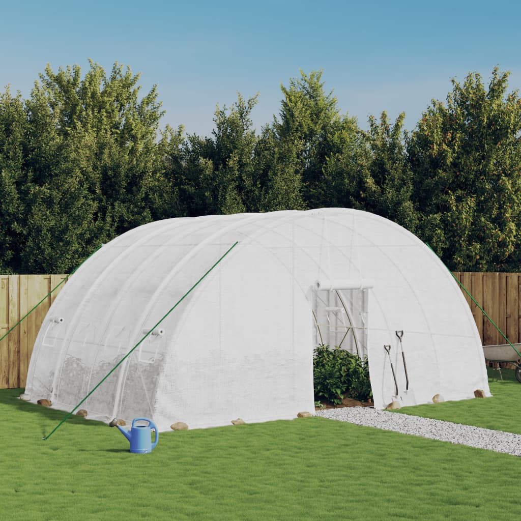 Staklenik s čeličnim okvirom Bijeli 24 m² 6x4x2,85 m