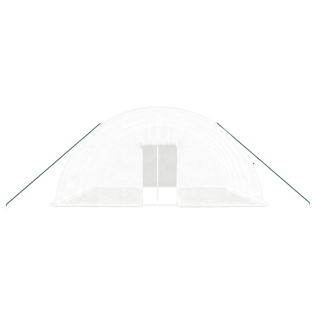Staklenik s čeličnim okvirom bijeli 36 m² 6 x 6 x 2,85 m