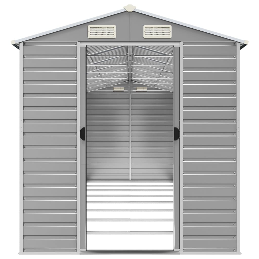 Vrtna kućica svijetlosiva 191x725x198 cm pocinčani čelik
