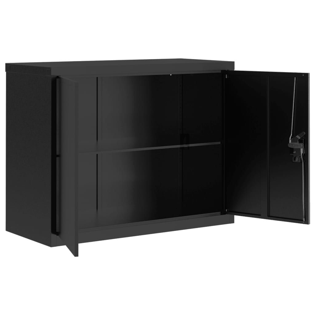 Ormarić za spise crni 90 x 40 x 110 cm čelični
