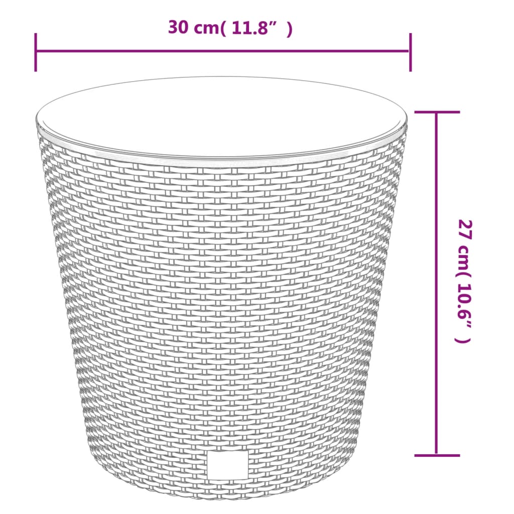 Sadilica s uklonjivom unutrašnjosti bijela 15 /15,3 L PP ratan