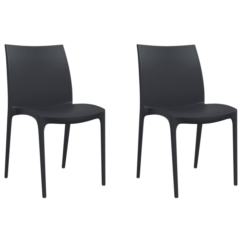 Vrtne stolice 2 kom antracit 50 x 46 x 80 cm od polipropilena