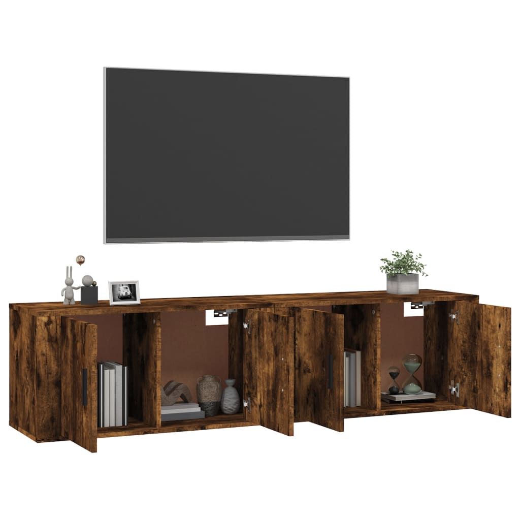 Zidni TV ormarići 2 kom boja dimljenog hrasta 80x34,5x40 cm