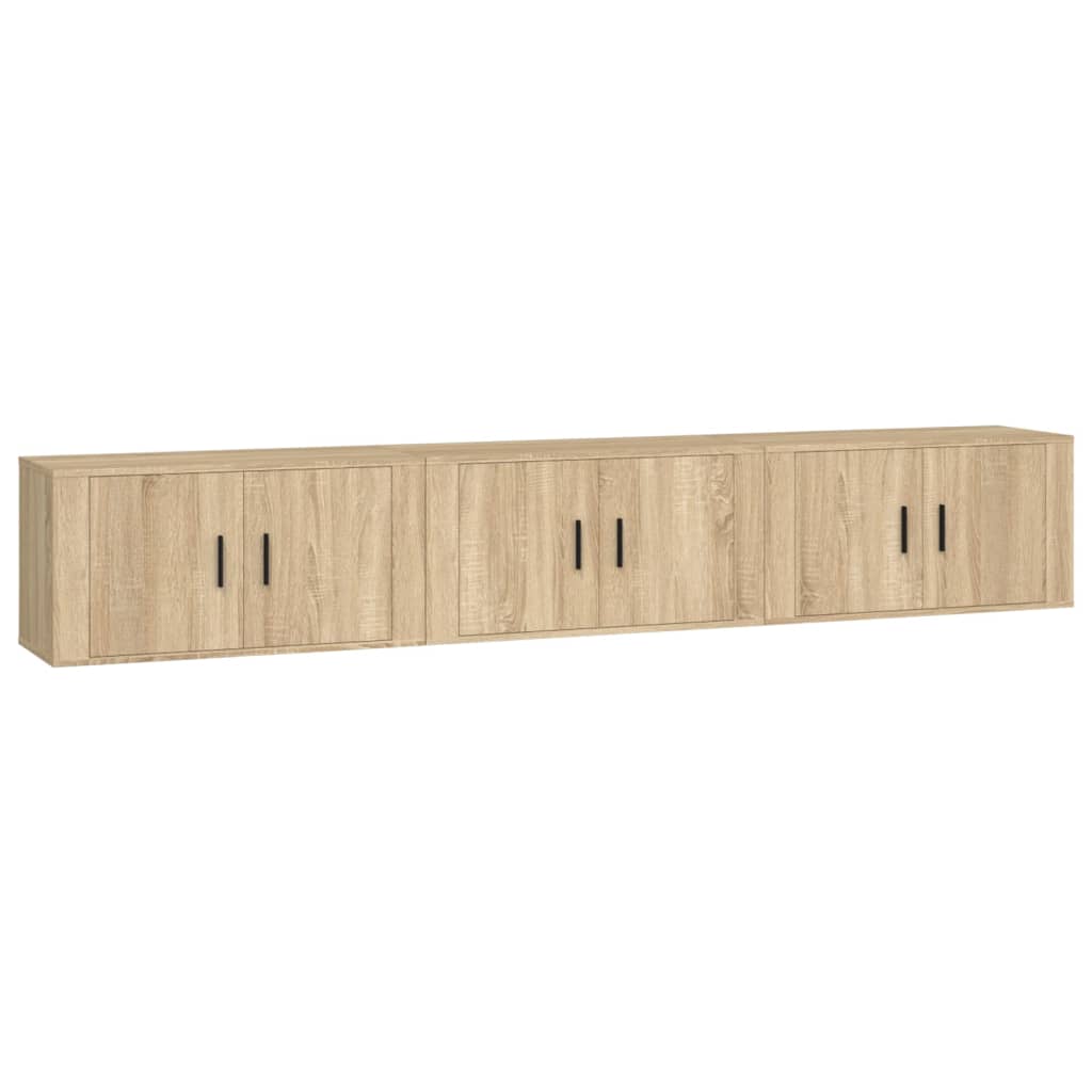 Zidni TV ormarići 3 kom boja hrasta sonome 80x34,5x40 cm