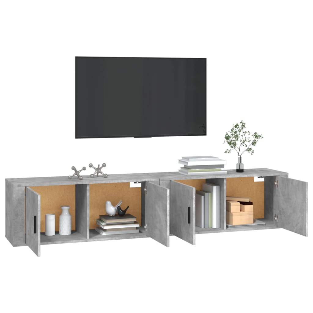 Zidni TV ormarići 2 kom siva boja betona 100 x 34,5 x 40 cm