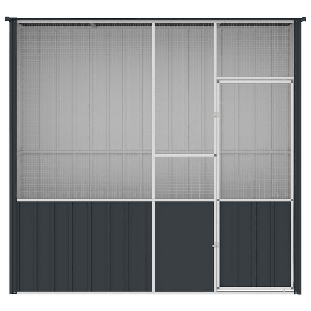 Kavez za ptice antracit 215 x 78 x 200 cm od pocinčanog čelika