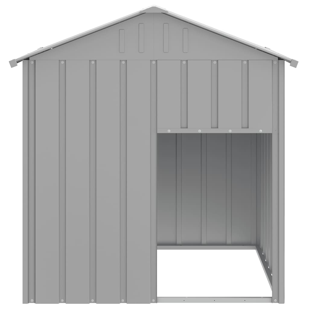 Kućica za pse s krovom svjetlosiva 117 x 103 x 123 cm čelična