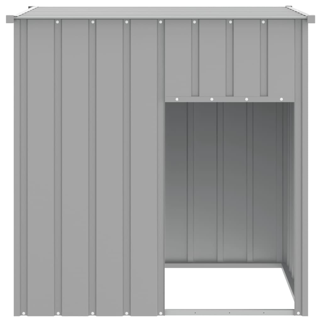 Kućica za pse s krovom svijetlosiva 110x103x109 cm pocinčani čelik