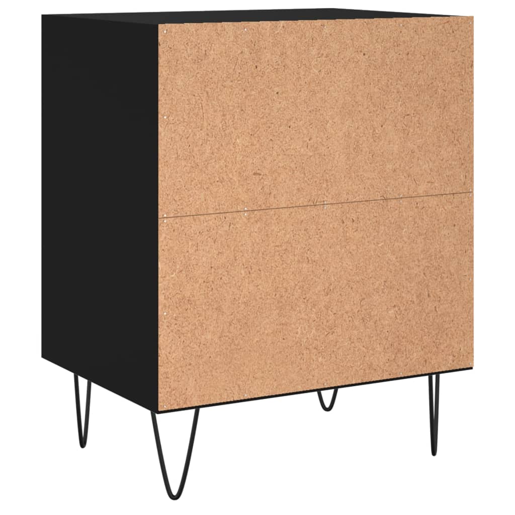 Noćni ormarići 2 kom crni 40 x 30 x 50 cm konstruirano drvo