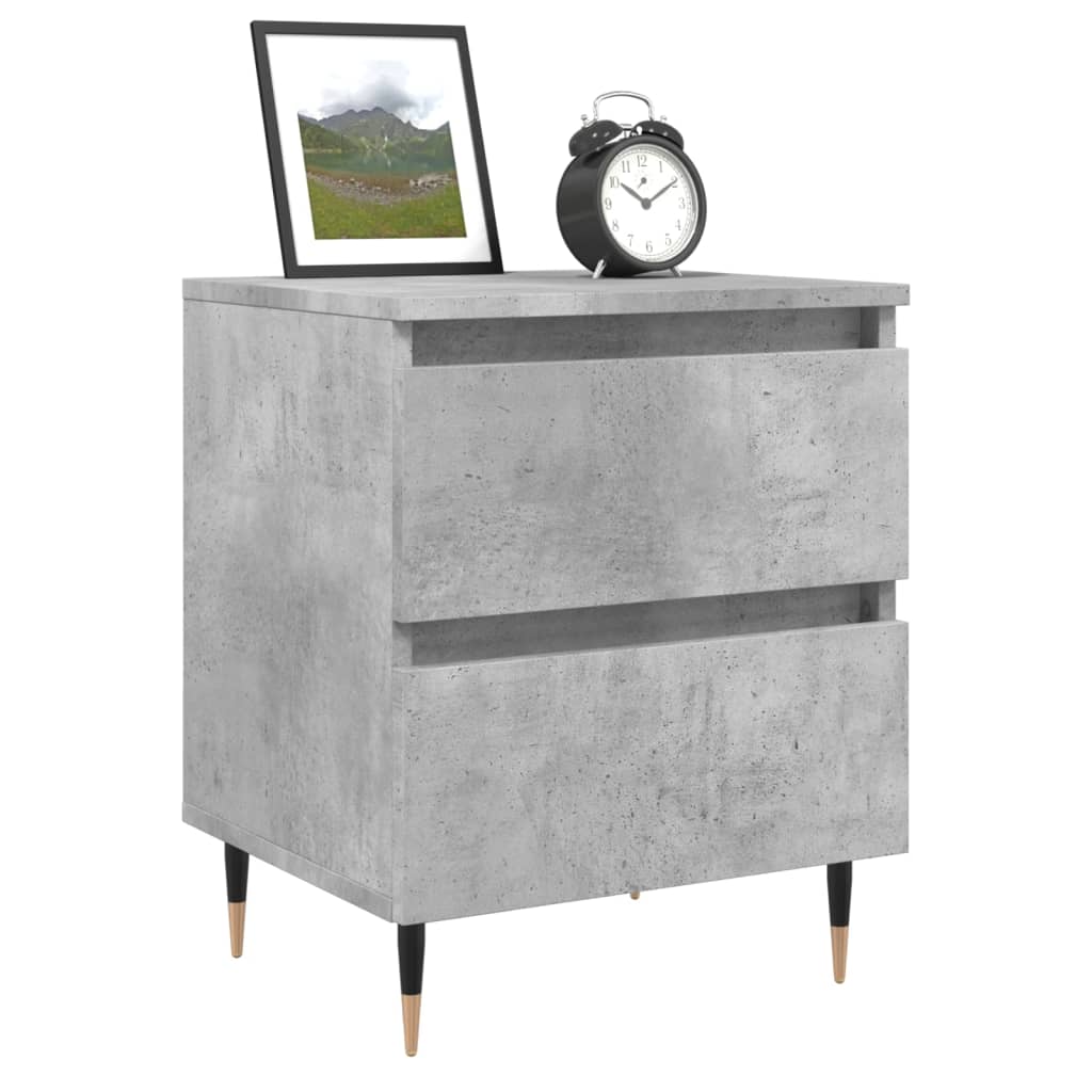 Noćni ormarići 2 kom boja betona 40x35x50 cm konstruirano drvo