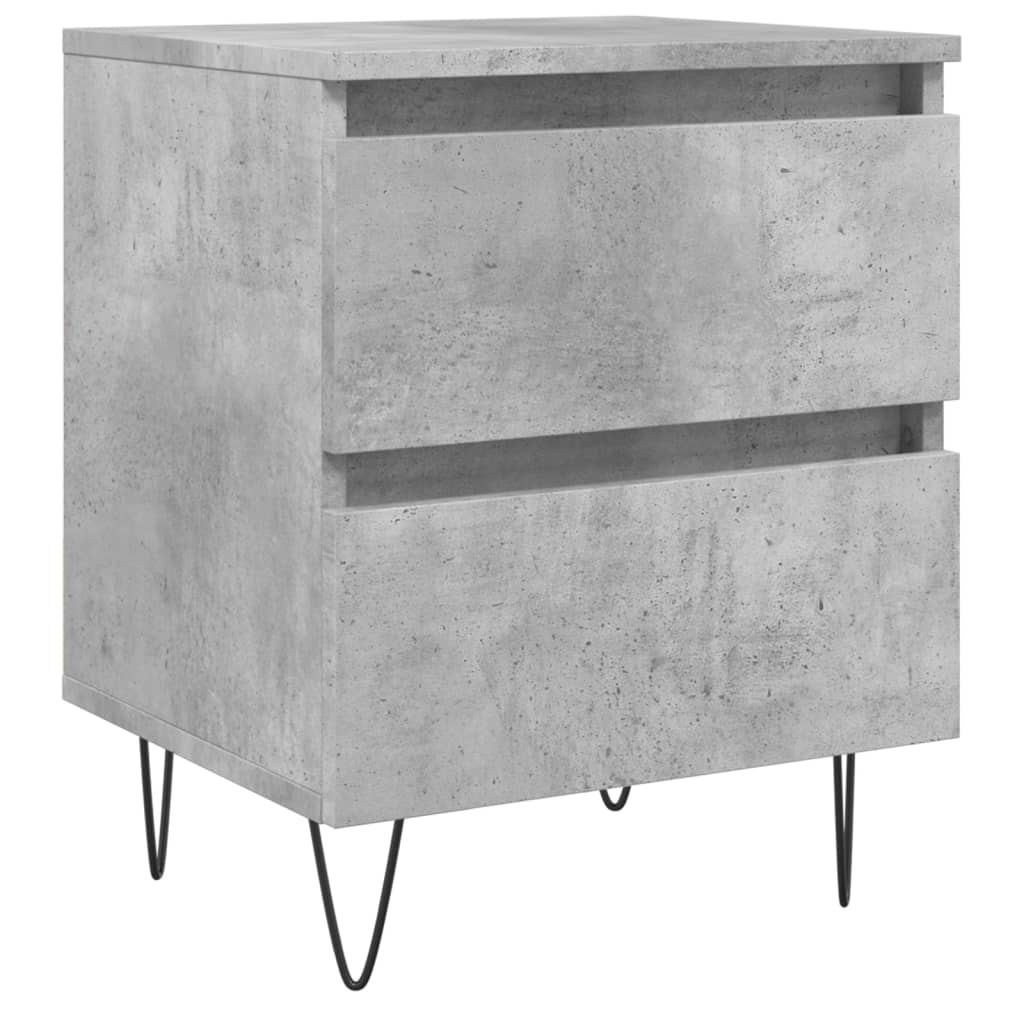 Noćni ormarić siva boja betona 40x35x50 cm konstruirano drvo