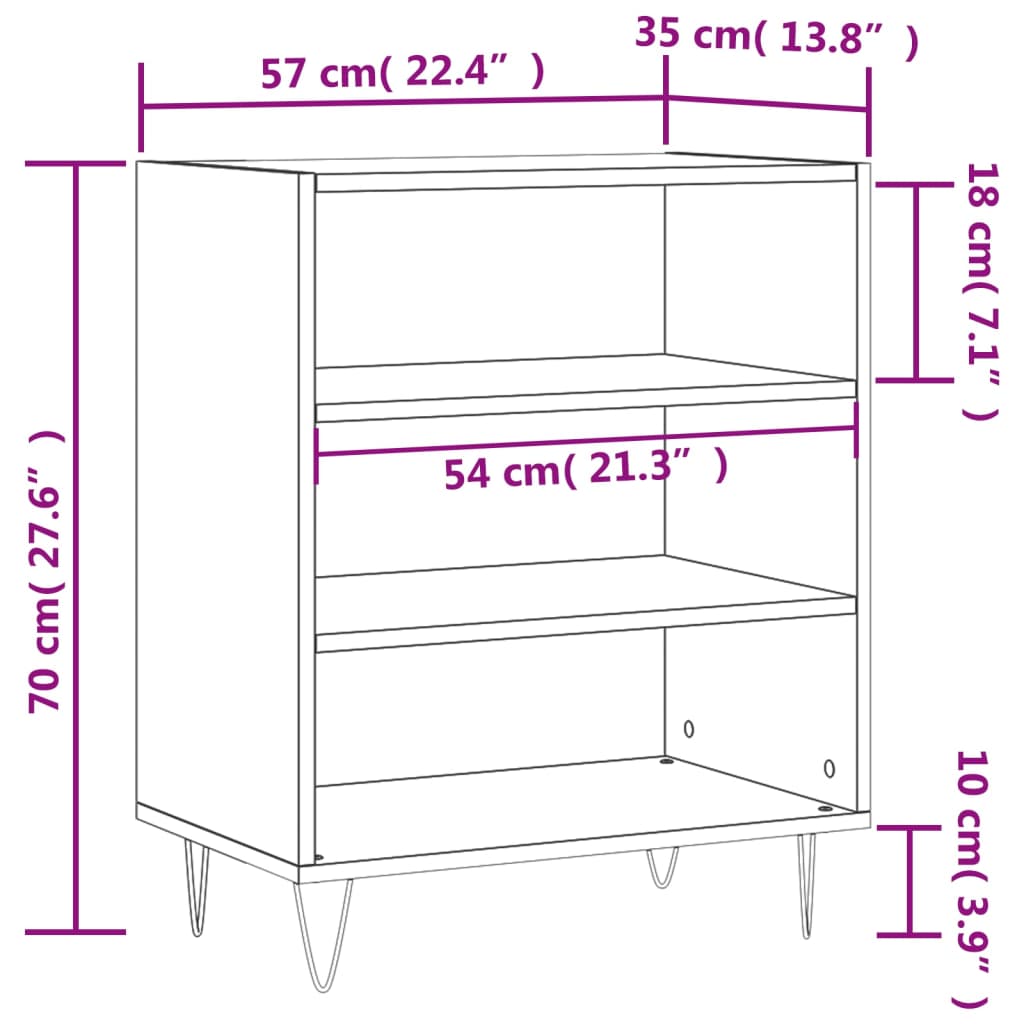 Komoda siva boja betona 57 x 35 x 70 cm od konstruiranog drva