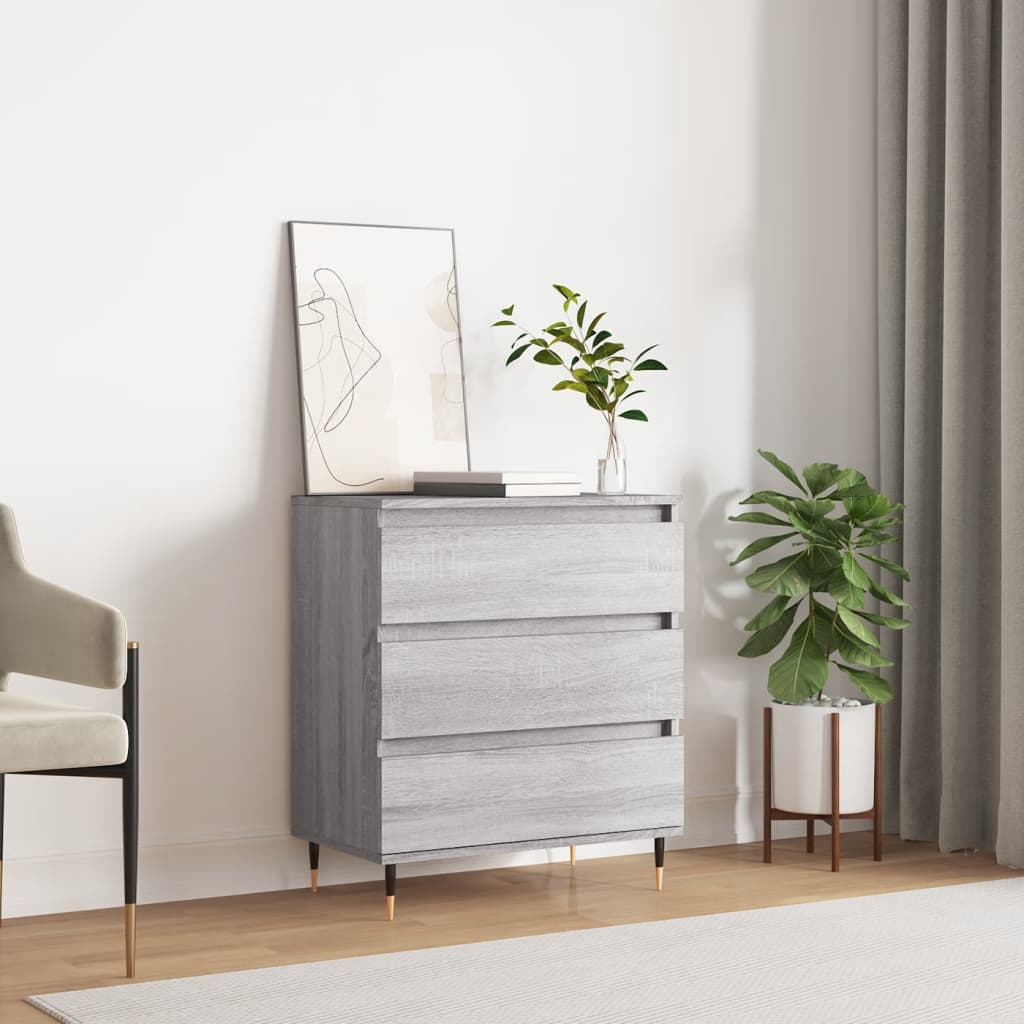 Komoda sivog hrasta sonome 60x35x70 cm od konstruiranog drva
