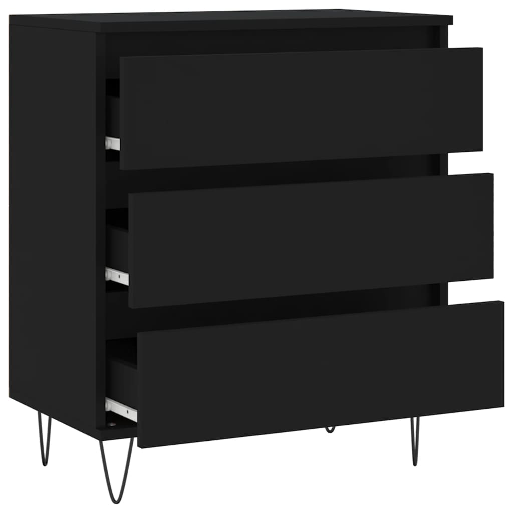 Komoda crna 60 x 35 x 70 cm od konstruiranog drva