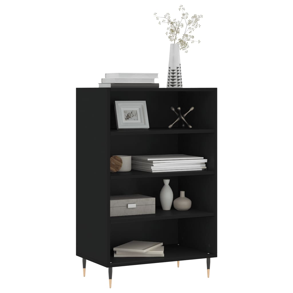 Visoka komoda crna 57 x 35 x 90 cm od konstruiranog drva