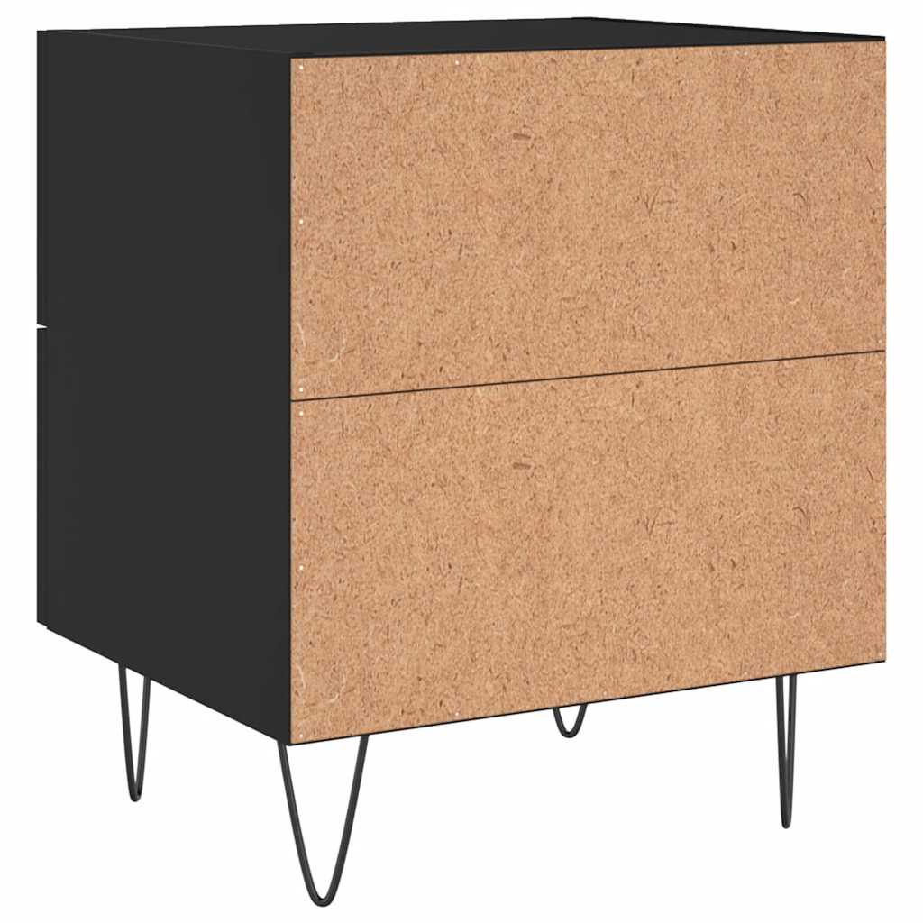 Noćni ormarići 2 kom crni 40 x 35 x 47,5 cm konstruirano drvo