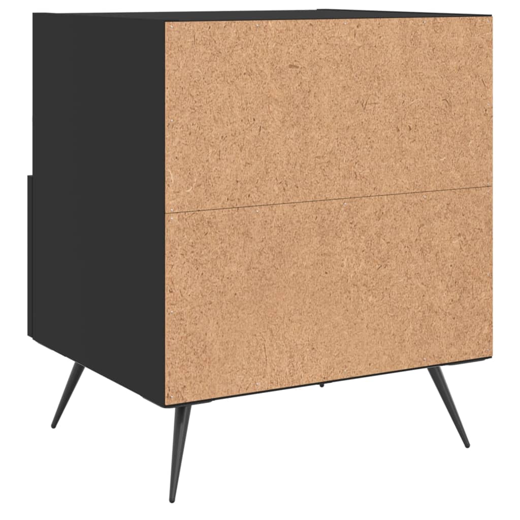 Noćni ormarići 2 kom crni 40 x 35 x 47,5 cm konstruirano drvo