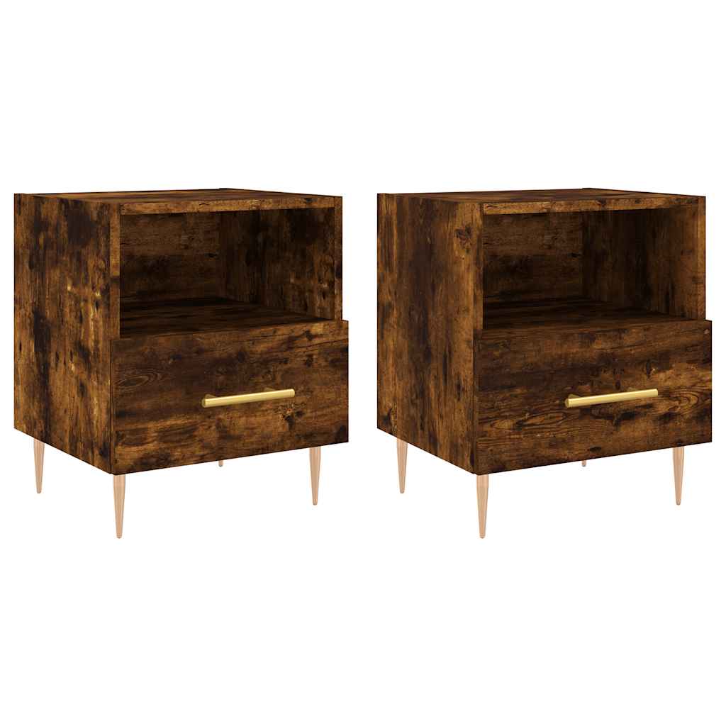 Noćni ormarići 2 kom boja hrasta 40x35x47,5cm konstruirano drvo