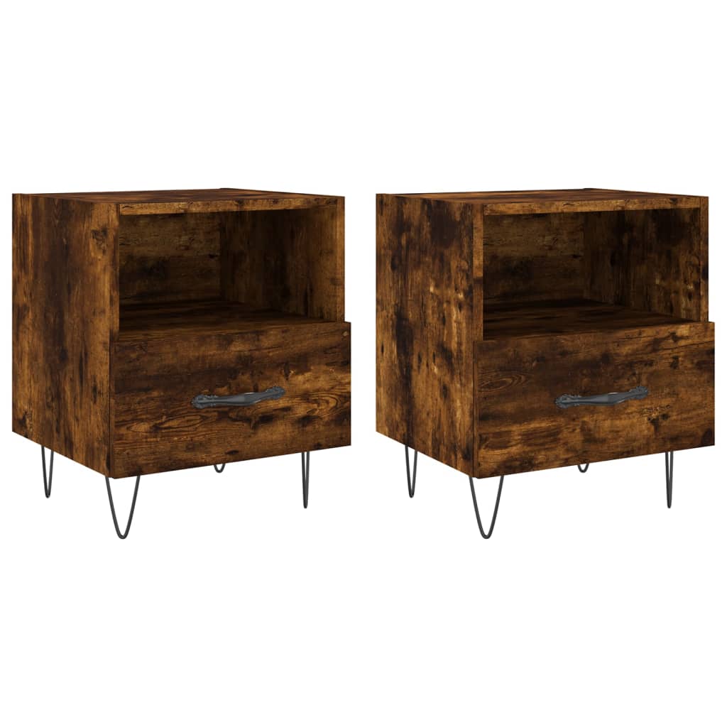 Noćni ormarići 2 kom boja hrasta 40x35x47,5cm konstruirano drvo