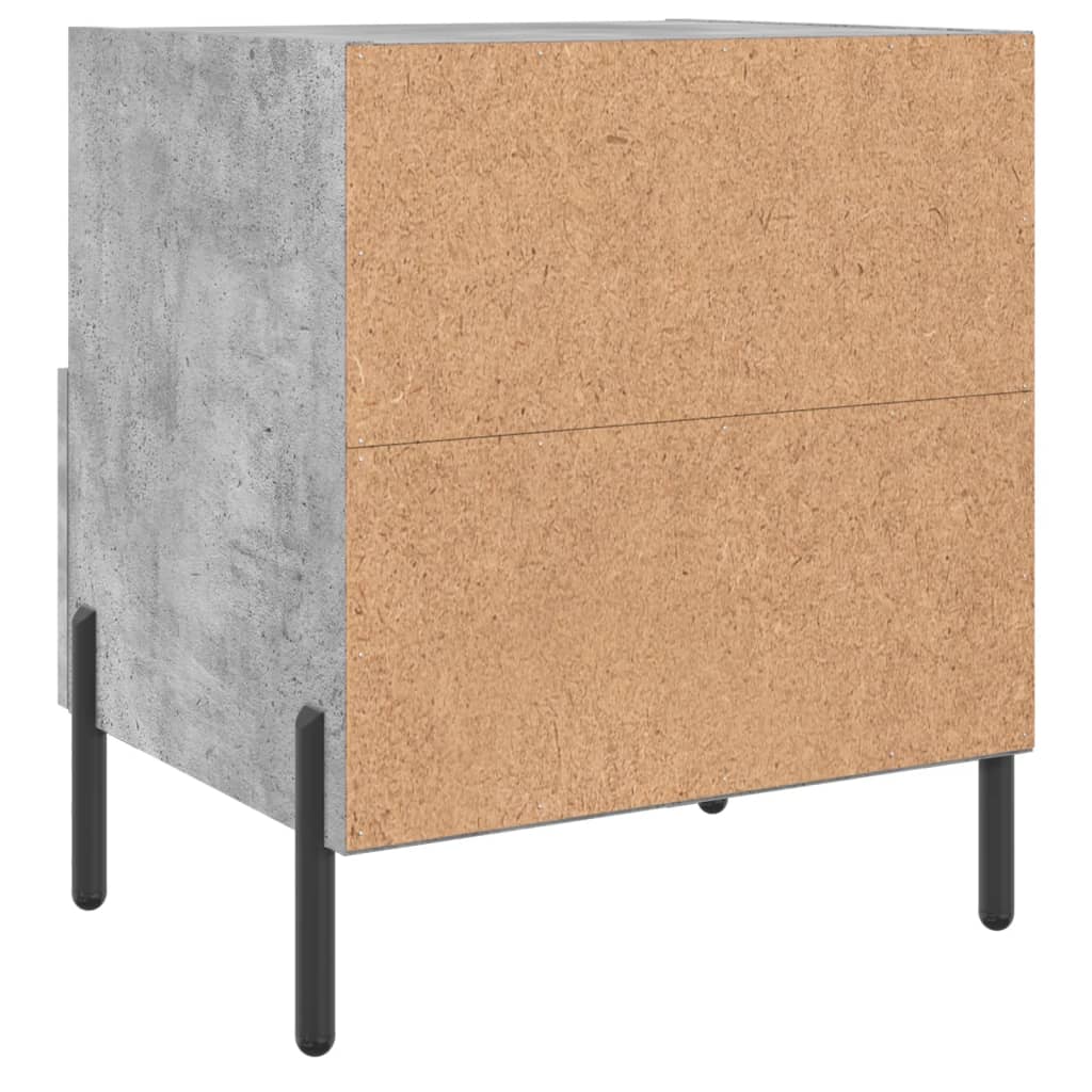 Noćni ormarići 2 kom boja betona 40x35x47,5cm konstruirano drvo