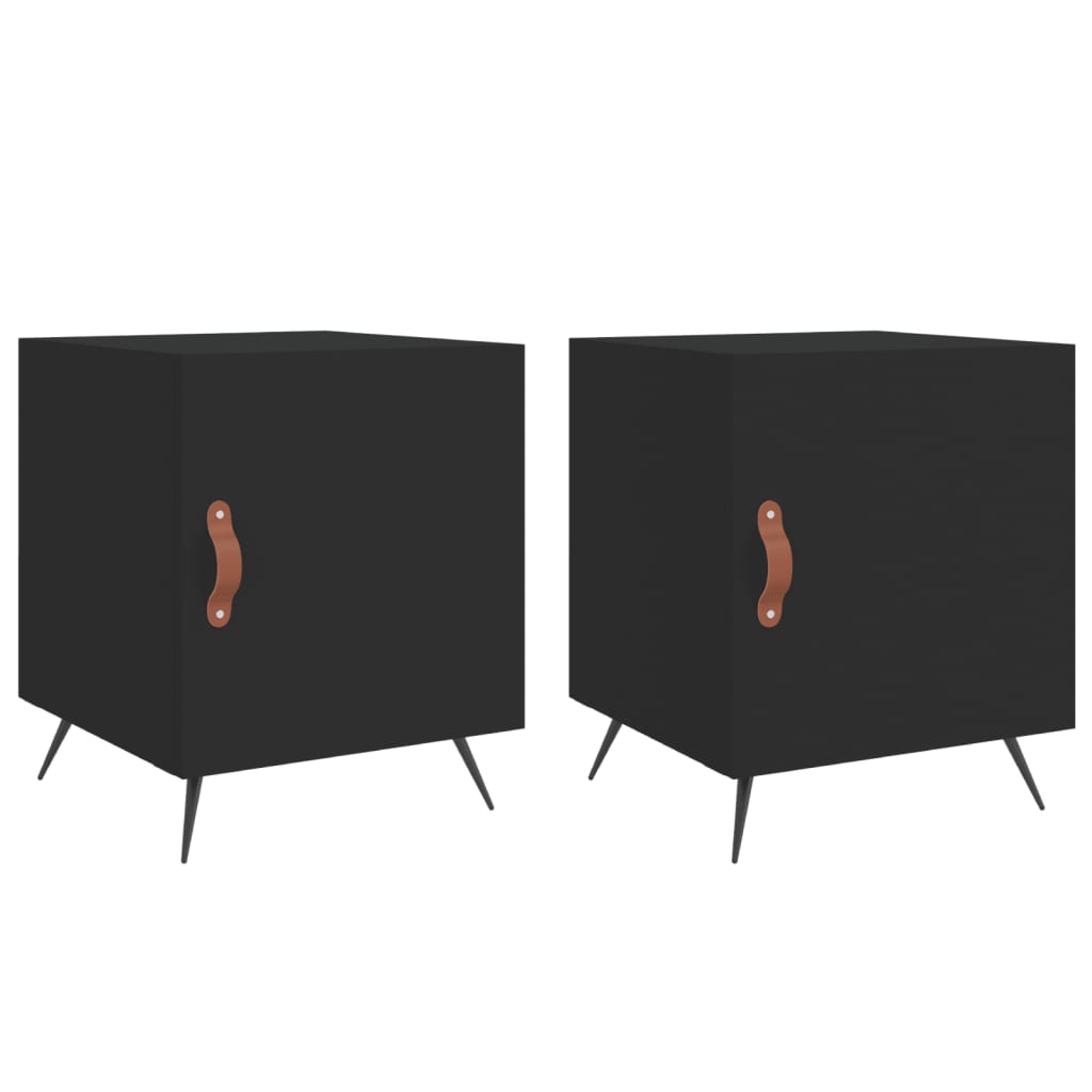 Noćni ormarići 2 kom crni 40 x 40 x 50 cm od konstruiranog drva