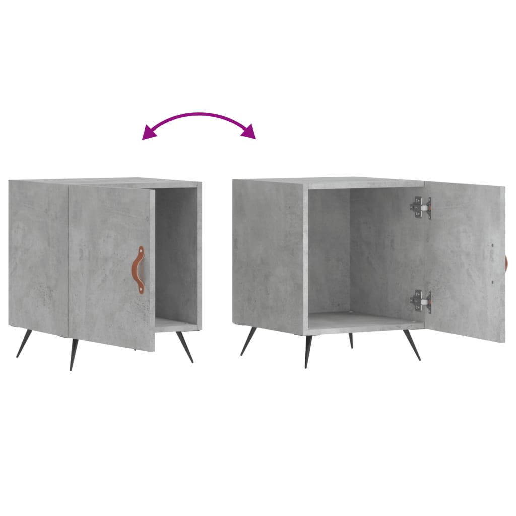 Noćni ormarići 2 kom boja betona 40x40x50 cm konstruirano drvo
