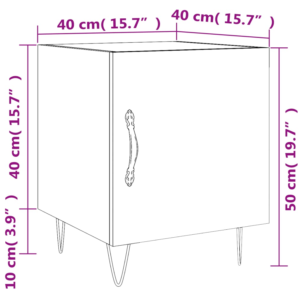 Noćni ormarić boja hrasta sonome 40x40x50 cm konstruirano drvo