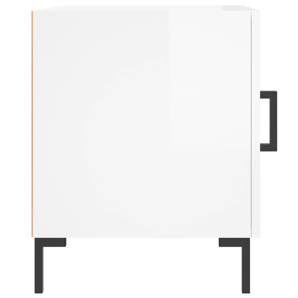 Noćni ormarići 2 kom sjajni bijeli 40x40x50cm konstruirano drvo