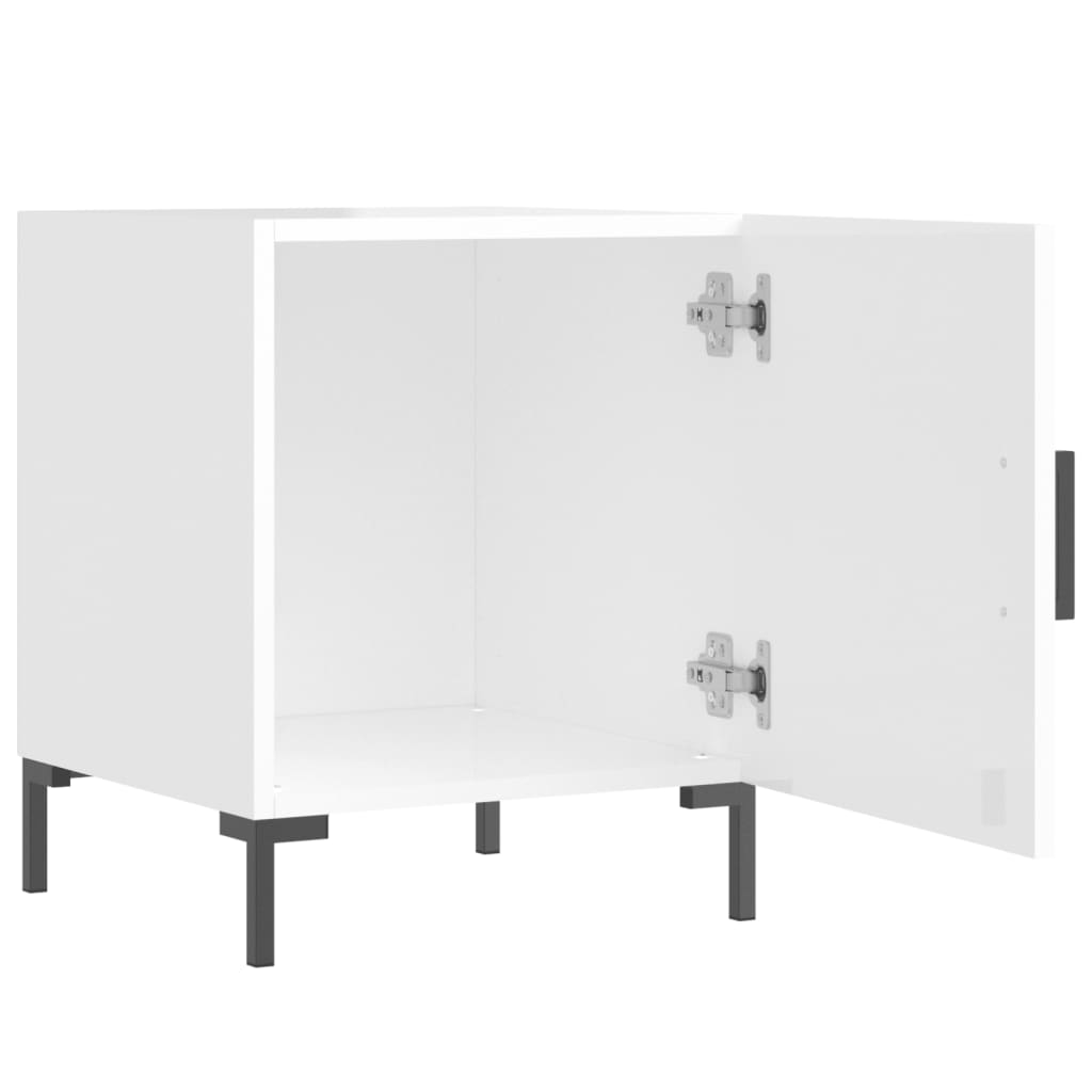 Noćni ormarići 2 kom sjajni bijeli 40x40x50cm konstruirano drvo
