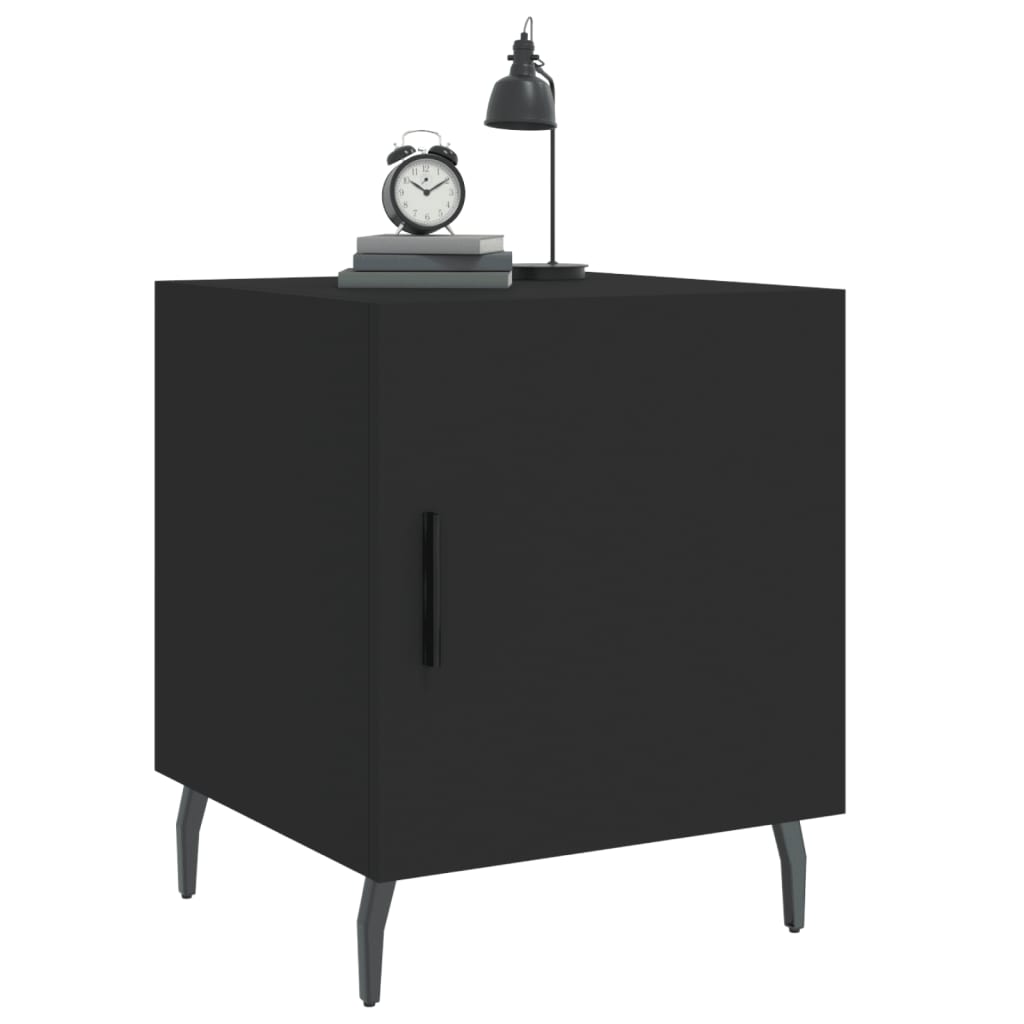 Noćni ormarići 2 kom crni 40 x 40 x 50 cm od konstruiranog drva