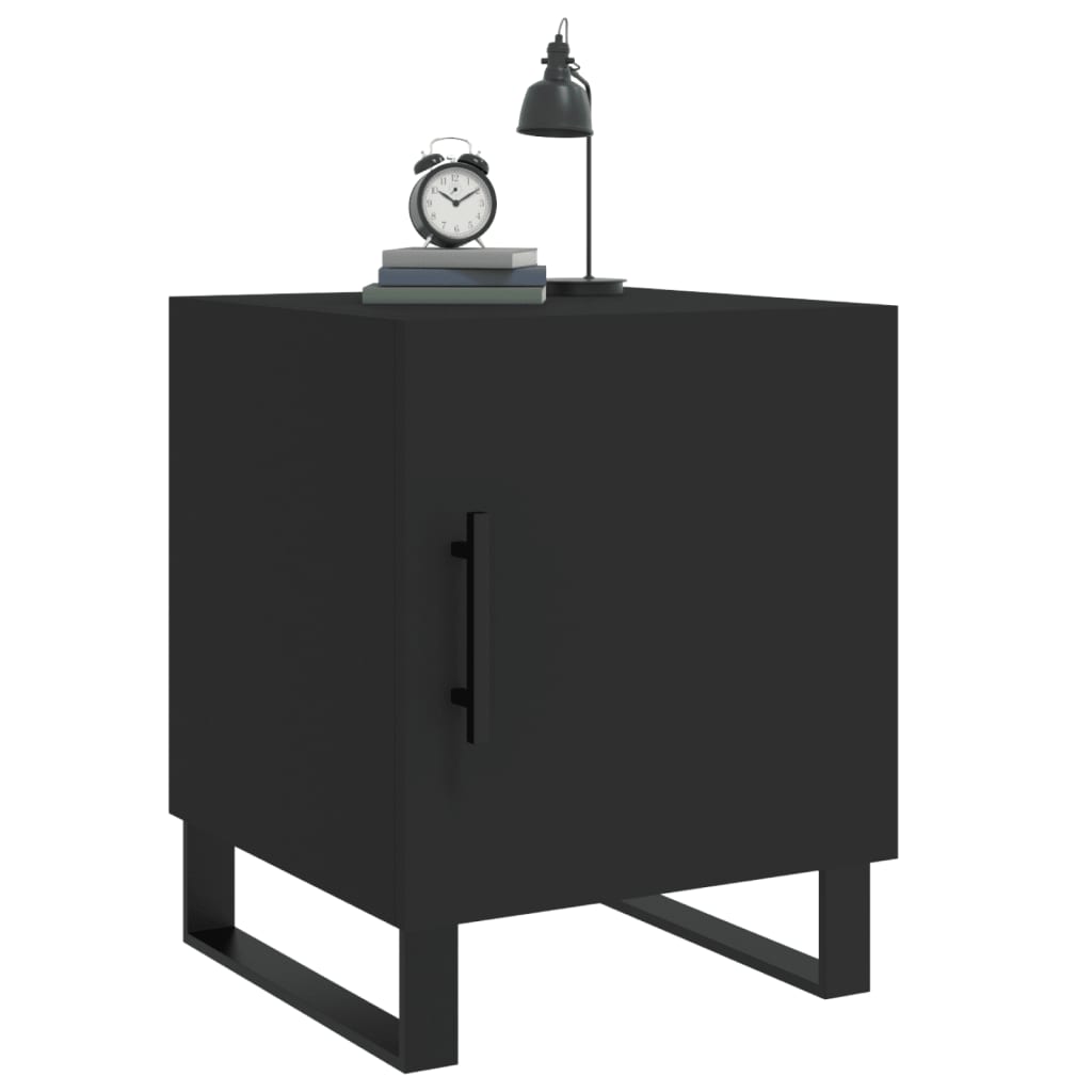 Noćni ormarići 2 kom crni 40 x 40 x 50 cm od konstruiranog drva