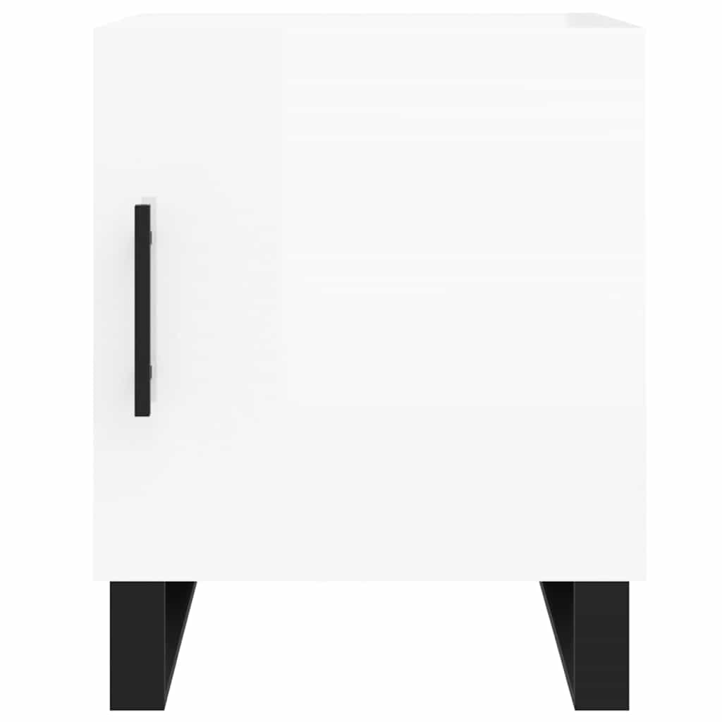 Noćni ormarići 2 kom sjajni bijeli 40x40x50cm konstruirano drvo