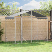 Vanjski kavez za pse s krovom srebrni 3 x 1,5 x 2,5 m čelični
