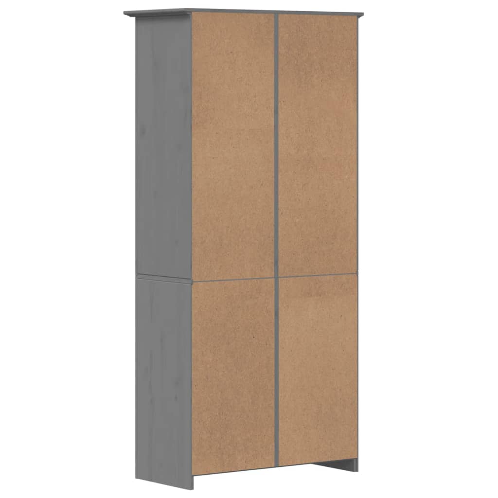 Regal za knjige BODO sivi 80x40x173 cm od masivne borovine