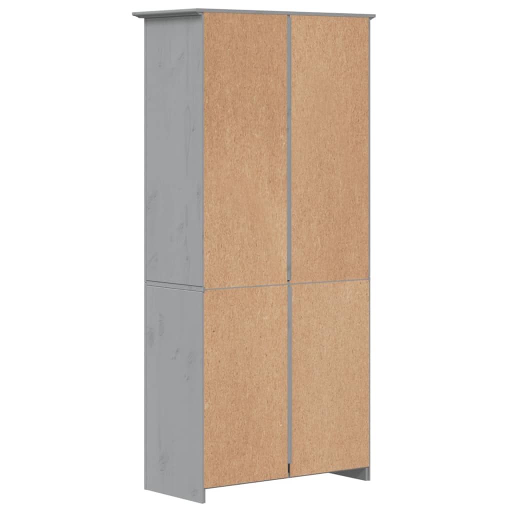 Regal za knjige BODO sivi 82x40x173 cm od masivne borovine