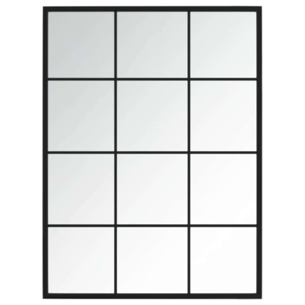 Zidna ogledala 2 kom crna 80x60 cm metalna