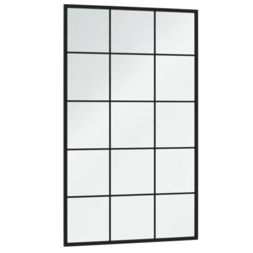 Zidna ogledala 2 kom crna 100x60 cm metalna
