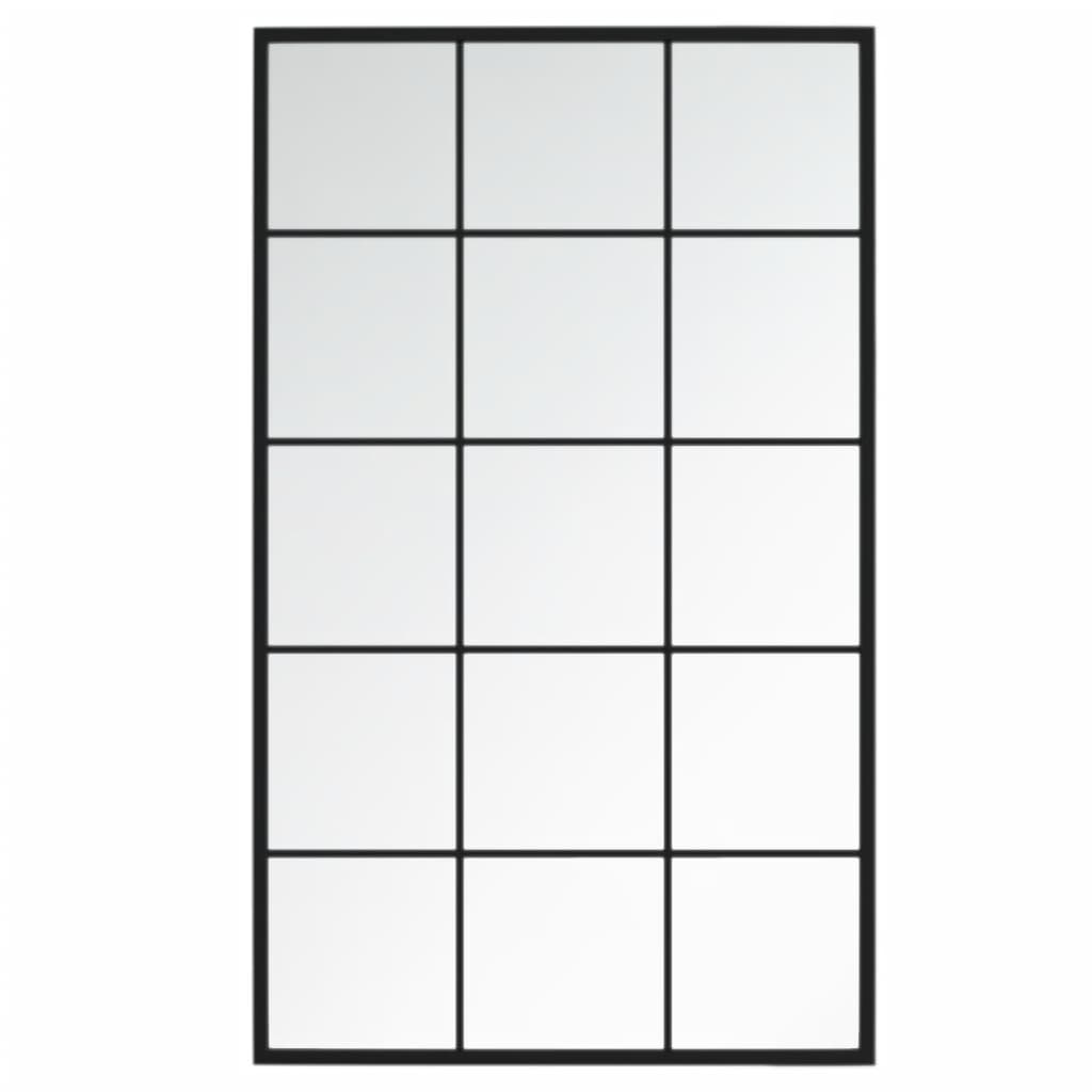 Zidna ogledala 2 kom crna 100x60 cm metalna