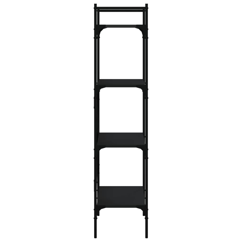 Regal za knjige 4 razine crni 56x31,5x138,5cm konstruirano drvo